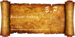 Balzer Petra névjegykártya